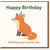 Happy Birthday Fox Card - Cute Party Hat Fox Illustration with 'Wishing You a Joyful Day' Message - Animal Lover Birthday Greeting