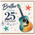 Brother 25th Birthday Card, Guitar and Music Notes Design