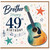 Brother 49th Birthday Card with Guitar Design