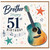 Brother 51st Birthday Card, Music Themed Guitar Birthday Card