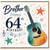 Brother 64th Birthday Card, Guitar Music Design