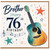 Brother 76th Birthday Card, Musical Guitar Birthday Card for Brother