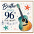 Brother 96th Birthday Card with Guitar and Musical Notes