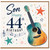 Son 44th Birthday Card, Guitar Music Themed Birthday Card