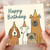 Happy Birthday Dogs Card - Cute Party Hat Pups Illustration for Dog Lovers, Fun Animal Birthday Greeting