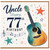 Uncle 77th Birthday Card with Guitar Design