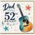 52nd Birthday Card for Dad, Guitar Music Birthday Card