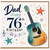 Dad 76th Birthday Card with Guitar and Musical Notes