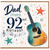 Dad 92nd Birthday Card with Guitar Design