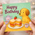 Happy Birthday Card - Cute Dog with Victoria Sponge Cake and Tea Set - Sweet Illustration for Dog Lovers, Friends and Family
