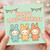 Happy Labu-Birthday Cute Bunny Trio Birthday Card - Pastel Kawaii Design with Bunting and Party Hat - Fun Kids Greeting Card