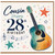 Cousin 28th Birthday Card, Guitar and Music Notes Birthday Card