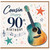 90th Birthday Card for Cousin, Musical Guitar Birthday Card