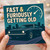 Funny Birthday Card - Fast & Furiously Getting Old - Retro Muscle Car and Speedometer Design for Petrolheads