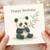 Cute Panda Birthday Card - Watercolour Panda with Bamboo - 'Happy Birthday' Animal Design for Kids, Friends or Family