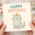 Cute Cat Birthday Card - Happy Birthday with Party Hat Kitty Illustration - Sweet Tabby Design for Cat Lovers, Kids, Friends, Him or Her