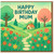 Happy Birthday Mum Card - Cottage and Flower Meadow Illustration - Cute Rolling Hills Scene - Mum Birthday Greeting