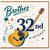 Brother 32nd Birthday Card, Happy Birthday Guitar Music Card