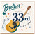 33rd Birthday Card Brother, Happy Birthday Guitar Music Design