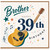 Brother 39th Birthday Card, Music and Guitar Design