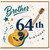 Brother 64th Birthday Card, Guitar Music Theme Birthday Card
