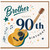 Brother 90th Birthday Card, Happy Birthday with Guitar and Music Design
