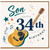 Son 34th Birthday Card, Music Themed Happy Birthday Card