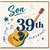 Son 39th Birthday Card, Music Guitar Happy Birthday Card