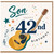 42nd Birthday Card for Son, Guitar Music Design