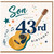 43rd Birthday Card for Son, Musical Guitar Happy Birthday Card