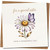 Sister Birthday Card - For a Special Sister - Daisy & Purple Butterfly Design - 145mm x 145mm Square - Have a Wonderful Day -, Includes Kraft Envelope