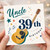 Uncle 39th Birthday Card, Happy Birthday Musical Guitar Design
