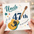 Uncle 47th Birthday Card, Music Themed Guitar Birthday Card