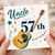 Uncle 57th Birthday Card, Happy Birthday Guitar Music Design