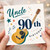 Uncle 90th Birthday Card, Musical Guitars Happy 90th Birthday Card