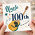 Uncle 100th Birthday Card, Happy Birthday with Guitars and Musical Notes