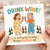 Drink Wine - It Isn't Good to Keep Things Bottled Up | Funny Birthday Card for Friend | Wine Lovers Humour | Two Friends Toasting