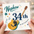 Nephew 34th Birthday Card, Musical Guitar Happy Birthday Card