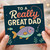 To A Really Great Dad Fishing Card - Cute Father’s Day Card for Dad with Fish and Hook Illustration