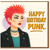 Happy Birthday Punk Card - Illustrated Punk Rock Girl with Spiky Red Hair, Leather Jacket and Bold Typography - Funny Alternative Birthday Card