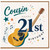 Cousin 21st Birthday Card, Musical Guitar Birthday Card