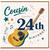 Cousin 24th Birthday Card, Musical Guitar Birthday Card