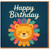 Cute Lion Birthday Card - Colourful Rainbow Mane Illustration with 'Happy Birthday' Text - Fun Kids Animal Design