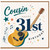 Cousin 31st Birthday Card, Musical Guitar Birthday Card