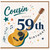 Cousin 59th Birthday Card, Happy 59th Birthday Musical Guitar Design