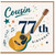 Cousin 77th Birthday Card, Musical Guitar Happy Birthday Card