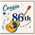Cousin 86th Birthday Card, Musical Guitar Theme