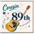 89th Birthday Card for Cousin, Happy Birthday Guitar Music Design