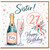 Sister 27th Birthday Card, Happy Birthday 27 Card with Fizz Bottle and Champagne Glass