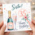 Sister 35th Birthday Card, Happy Birthday Card with Champagne Bottle and Floral Design